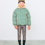 Tinycottons :: Green Stripes Padded Jacket Vanilla Dark Green