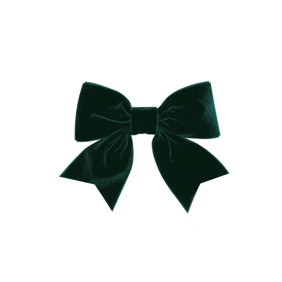 Wee Ones :: Small King Plush Velvet Bowtie With Tails Forest Green
