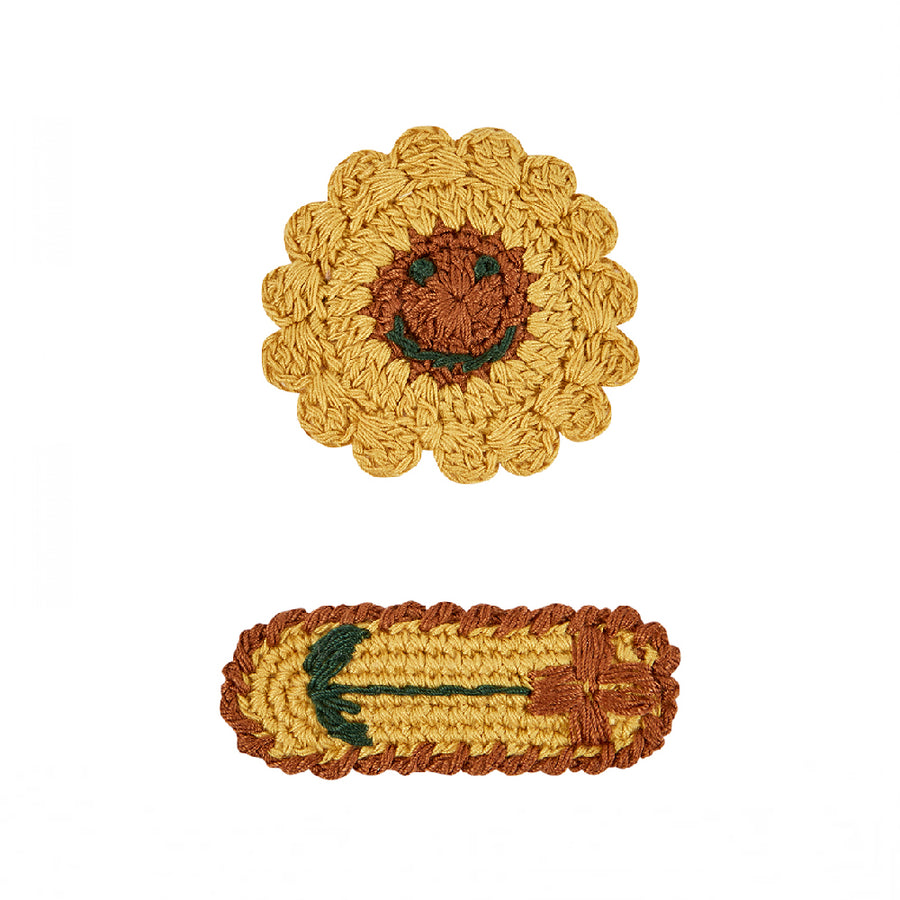 Emile Et Ida :: Flower Hair Clips Jaune