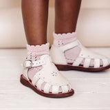 Adelisa & Co :: Leather Sandals Cream Flora