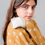 Birinit Petit Mustard Floral Knit Sweater - girls sweater worn