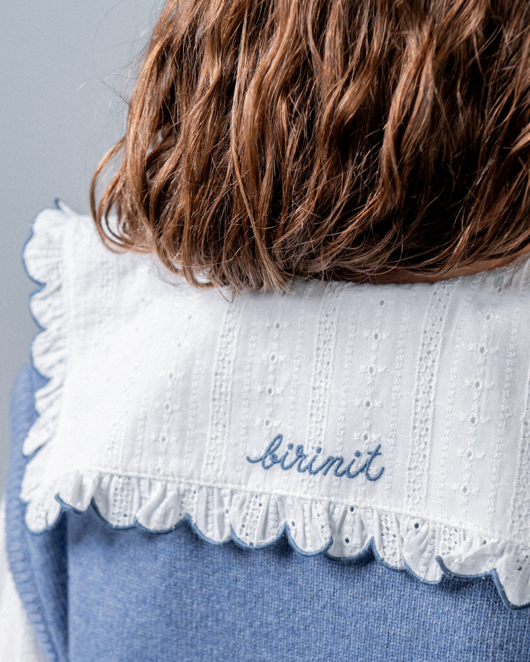Birinit Petit Ivory Rita Embroidered Shirt - girls blouse close-up