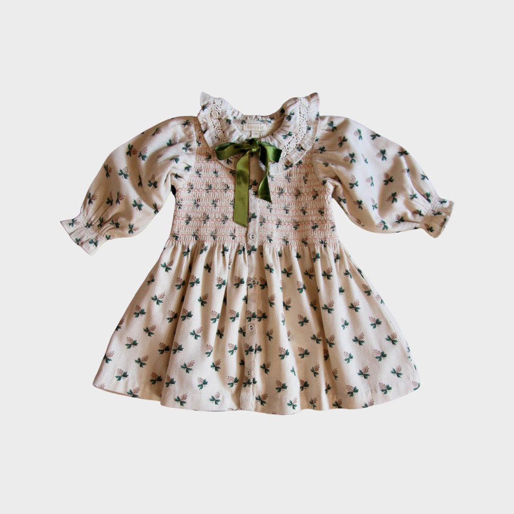 [Exclusive] Bonjour Diary Tunique blouse with hair clip, Rosa bloom print