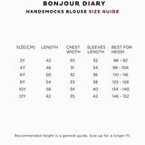 Bonjour Diary - Handsmock Blouse With Crochet Collar Navy Check Voile