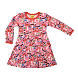 Duns :: Long Sleeve Skater Dress Pink Pink Mushroom