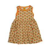 Duns :: Sleeveless Gather Dress Radish Transparent Yellow Blazing Orange Taping