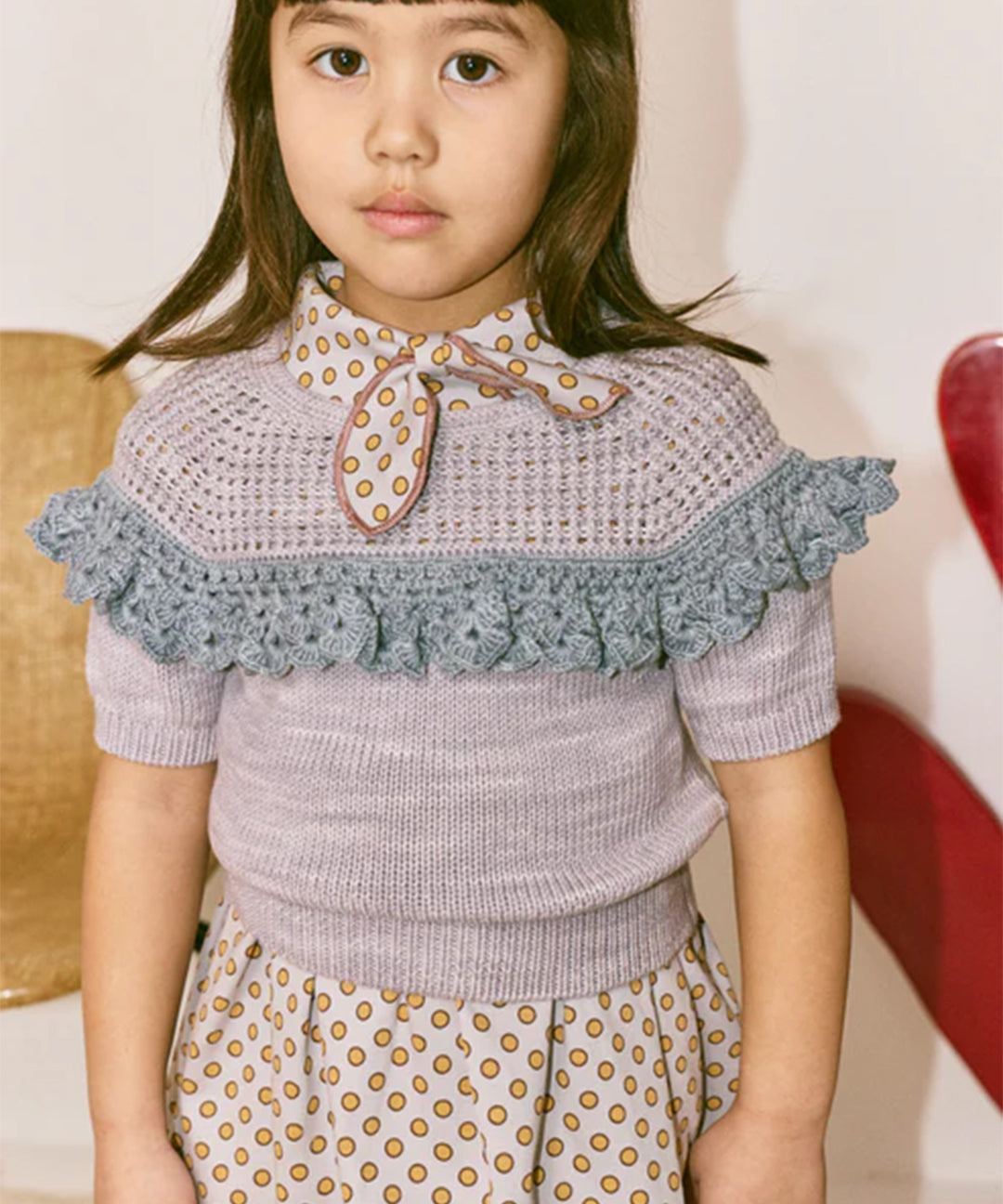 Misha And Puff -  Crochet Joya Top Mist