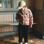 Konges Sløjd Jody Embroidery Teddy Jacket Tangerine Stripe - kids teddy jacket, view 5