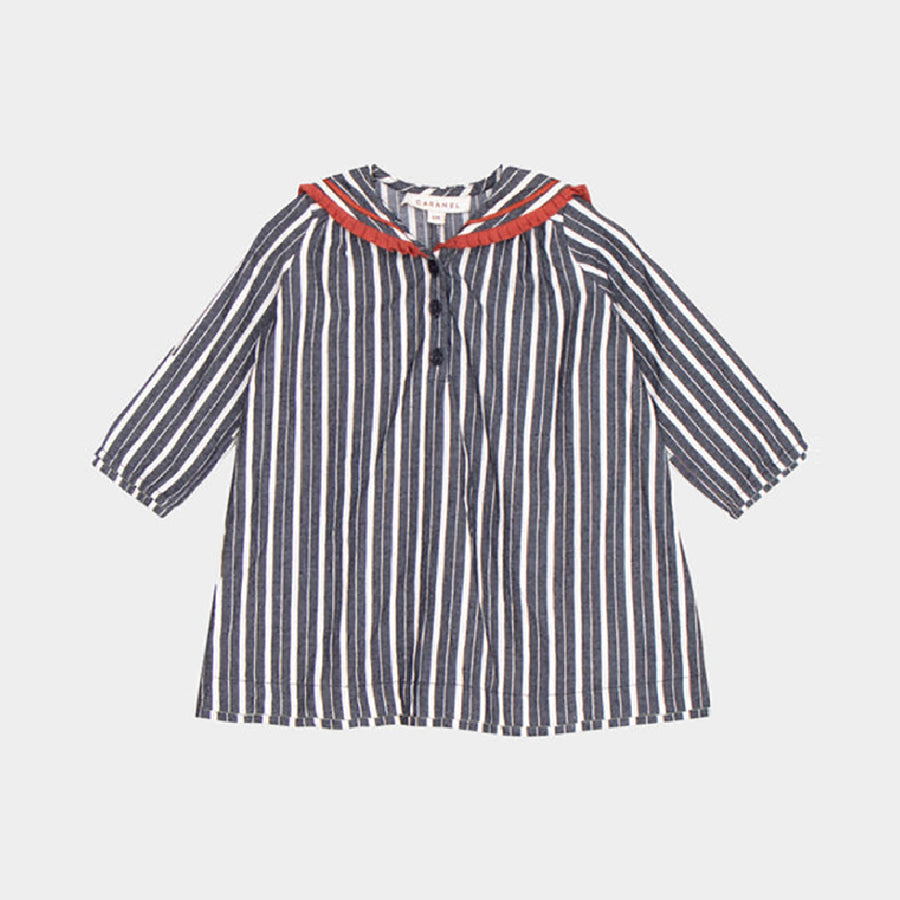 Caramel :: Laila Baby Dress Grey Stripe