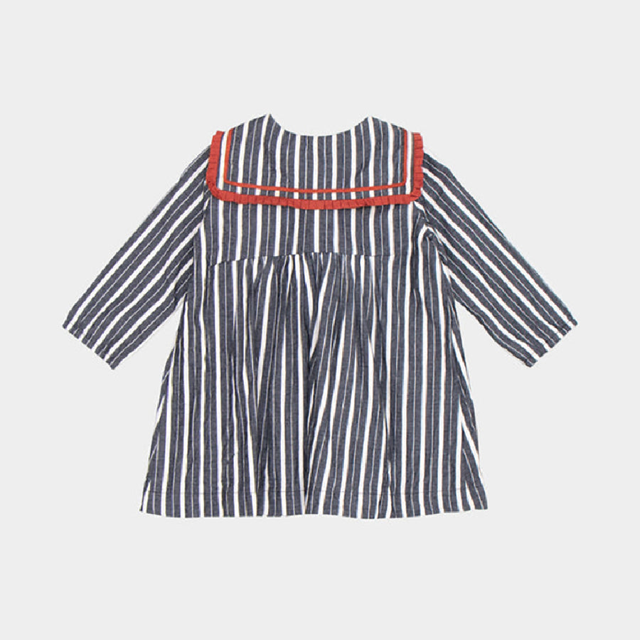 Caramel :: Laila Baby Dress Grey Stripe