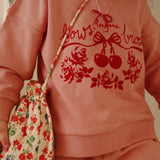 Konges Sloejd :: Loupy Lou Sweat Shirt Gots Bow Rose