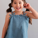 Mes Kids Des Fleurs - Bow Denim Dress Blue
