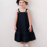 Mes Kids Des Fleurs - Bow Denim Dress Denim