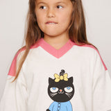 Mini Rodini - Cat V-Neck Sp Ss Tee Pink
