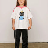 Mini Rodini - Cat V-Neck Sp Ss Tee Pink