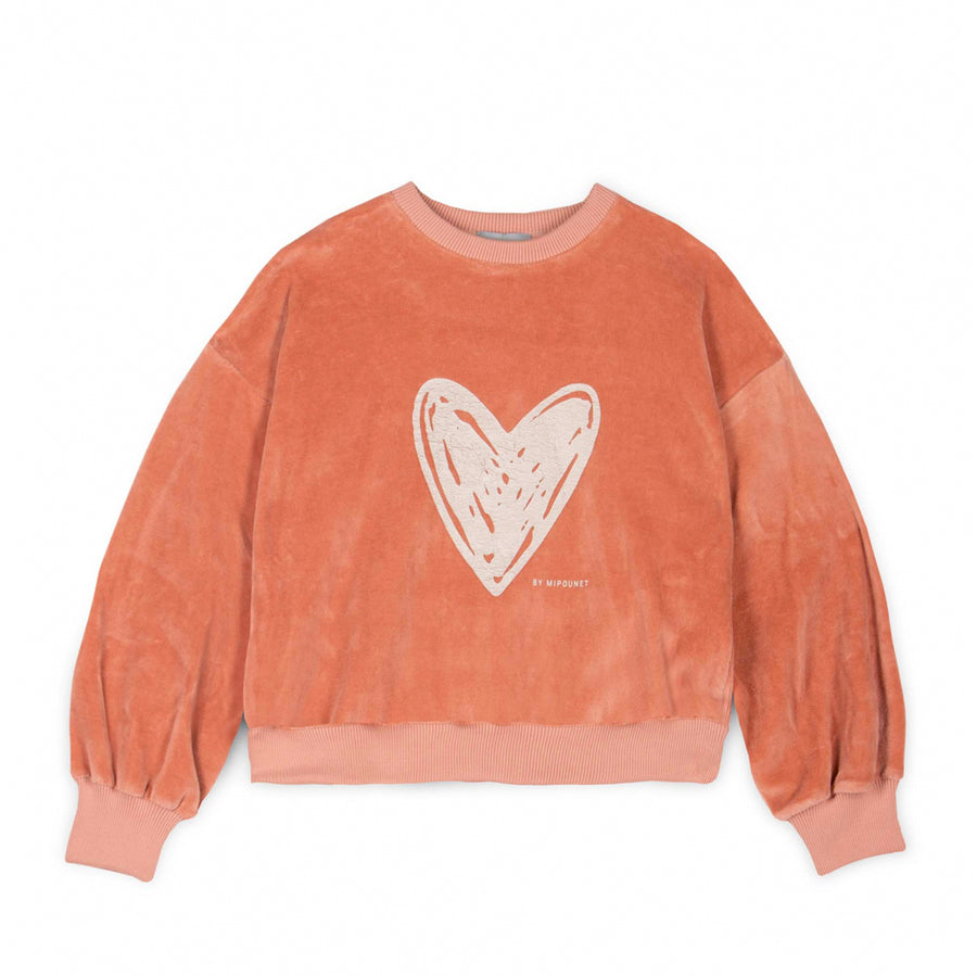 Mipounet :: Love Cotton Velvet Sweatshirt Pink