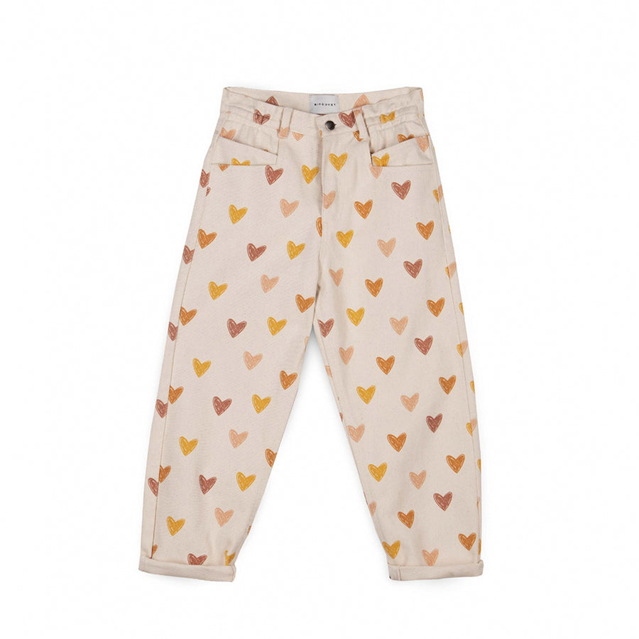 Mipounet :: Love Mom Fit Printed Jeans Cream