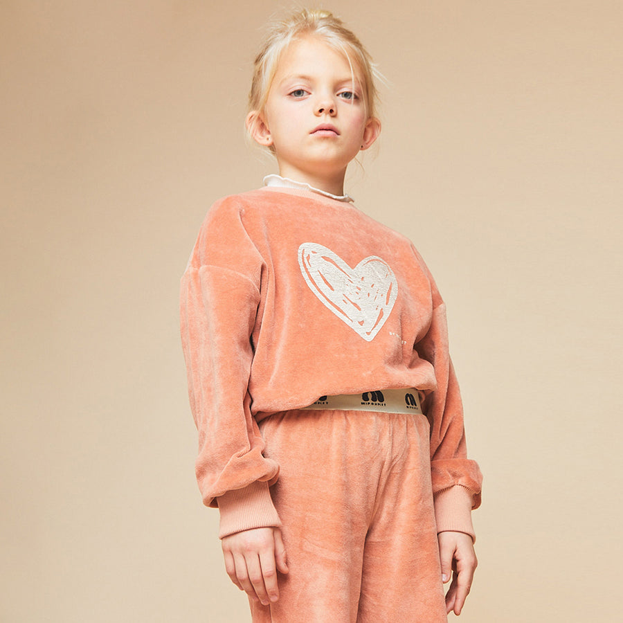 Mipounet :: Love Cotton Velvet Sweatshirt Pink