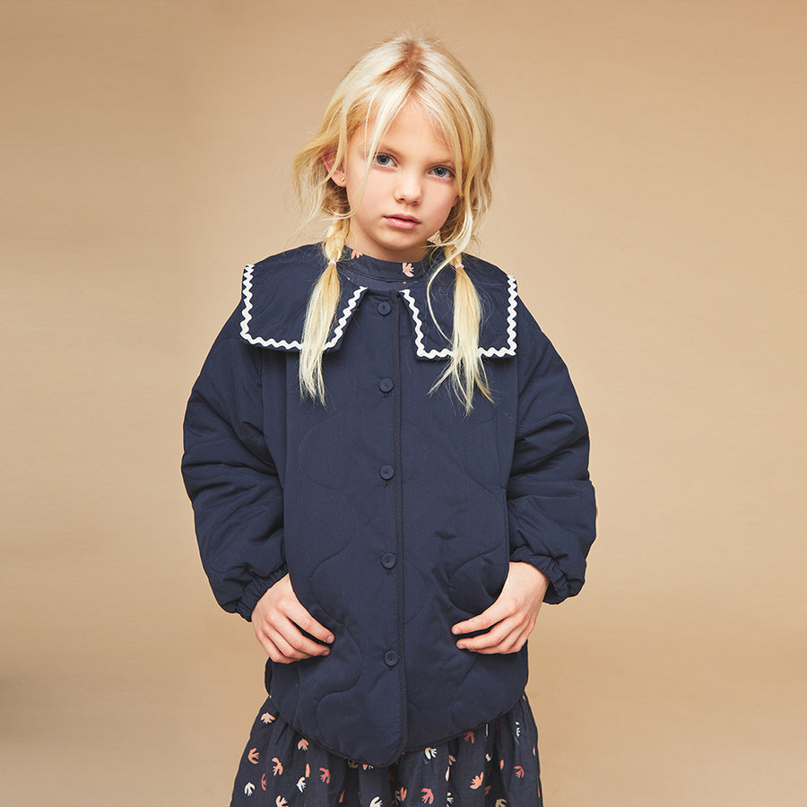 Mipounet :: Bianca Collared Quilted Jacket Blue