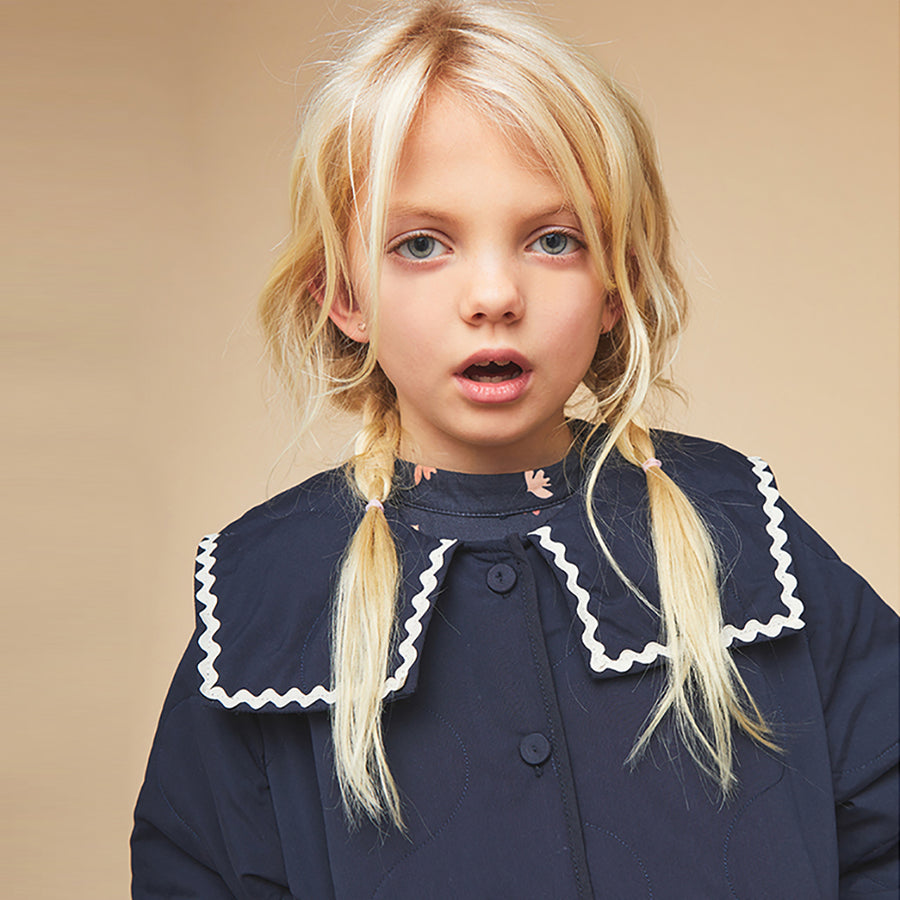 Mipounet :: Bianca Collared Quilted Jacket Blue