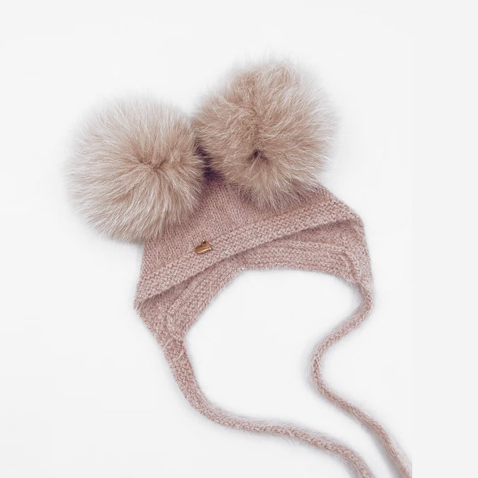 Mi Loves :: Little Bear Angora Double Pompom Hat