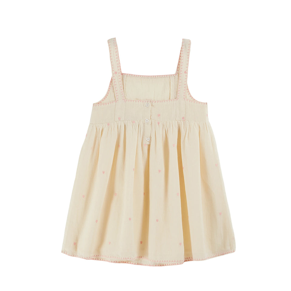 Robe bébé brodée coeur écume main image 0