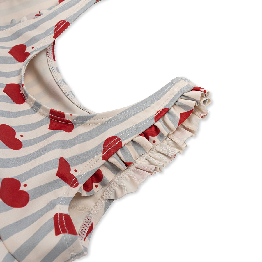 Konges Sloejd :: Float Swimsuit Frill Amour Blue Stripe