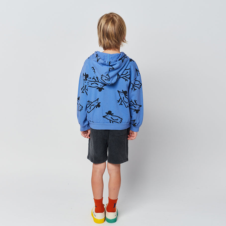 Bobo Choses :: Mr. Birdie Zipped Sweatshirt Navy Blue