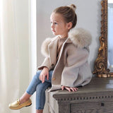 Bobble Babies :: Ella Cashmere Coat Oatmeal With Fur