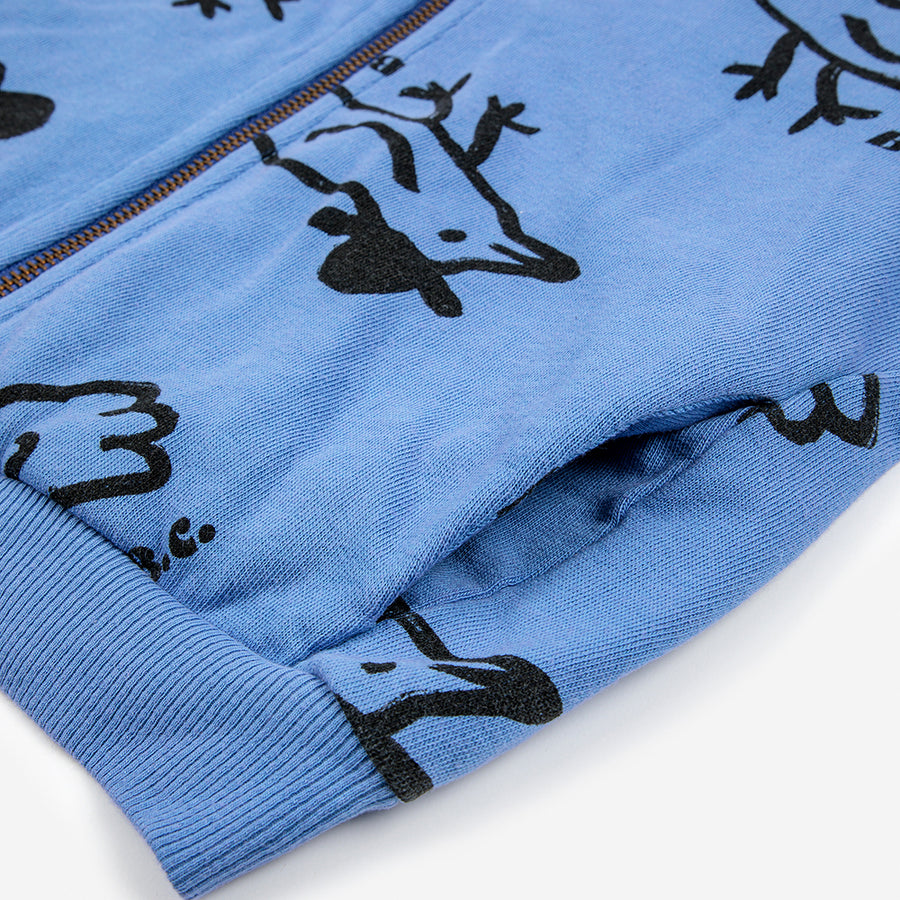 Bobo Choses :: Mr. Birdie Zipped Sweatshirt Navy Blue