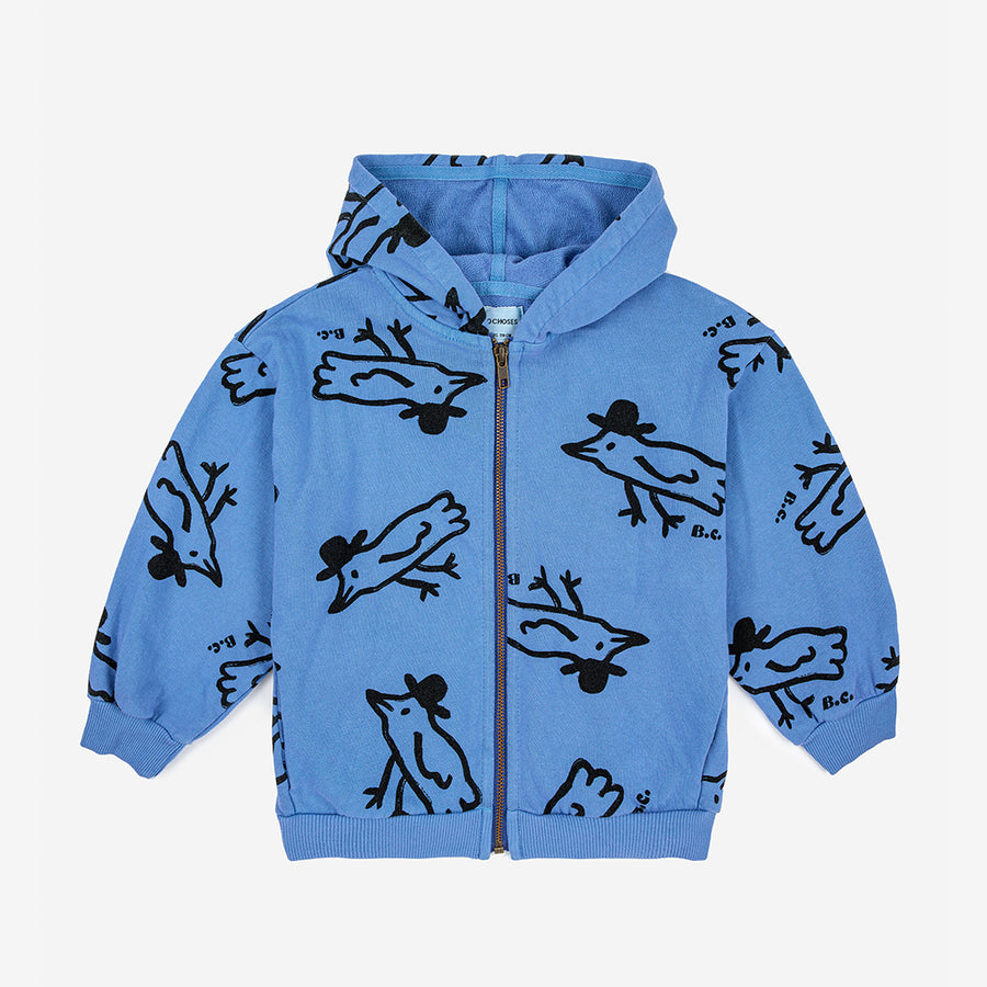 Bobo Choses :: Mr. Birdie Zipped Sweatshirt Navy Blue