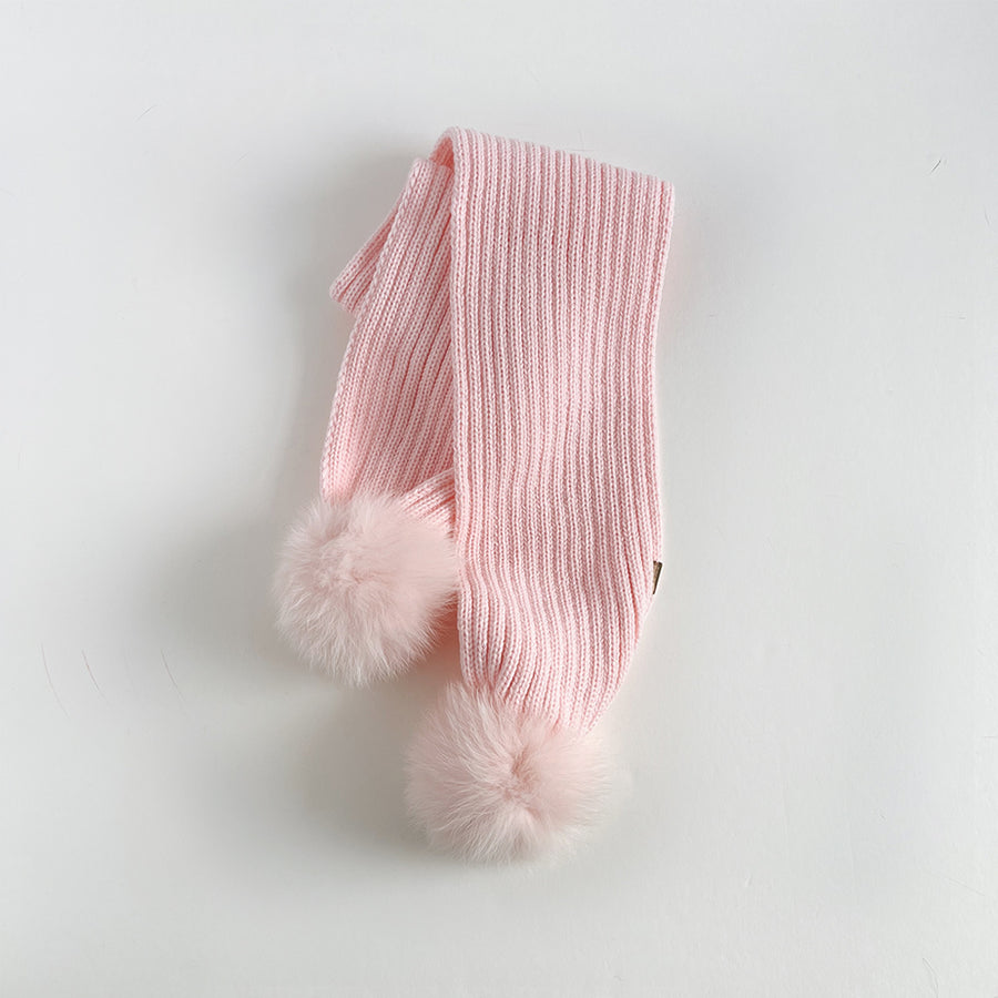 Bobble Babies :: Ribbed Pom Pom Scarf Pink