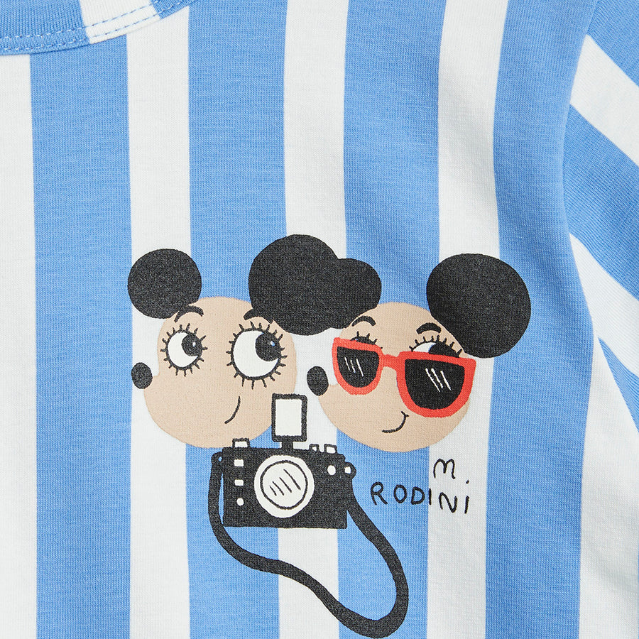 Mini Rodini :: Ritzratz Stripe AOP SS Tee Blue