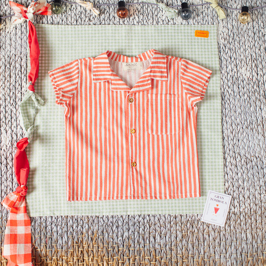 Birinit Petit :: Red Stripe Lapel Shirt