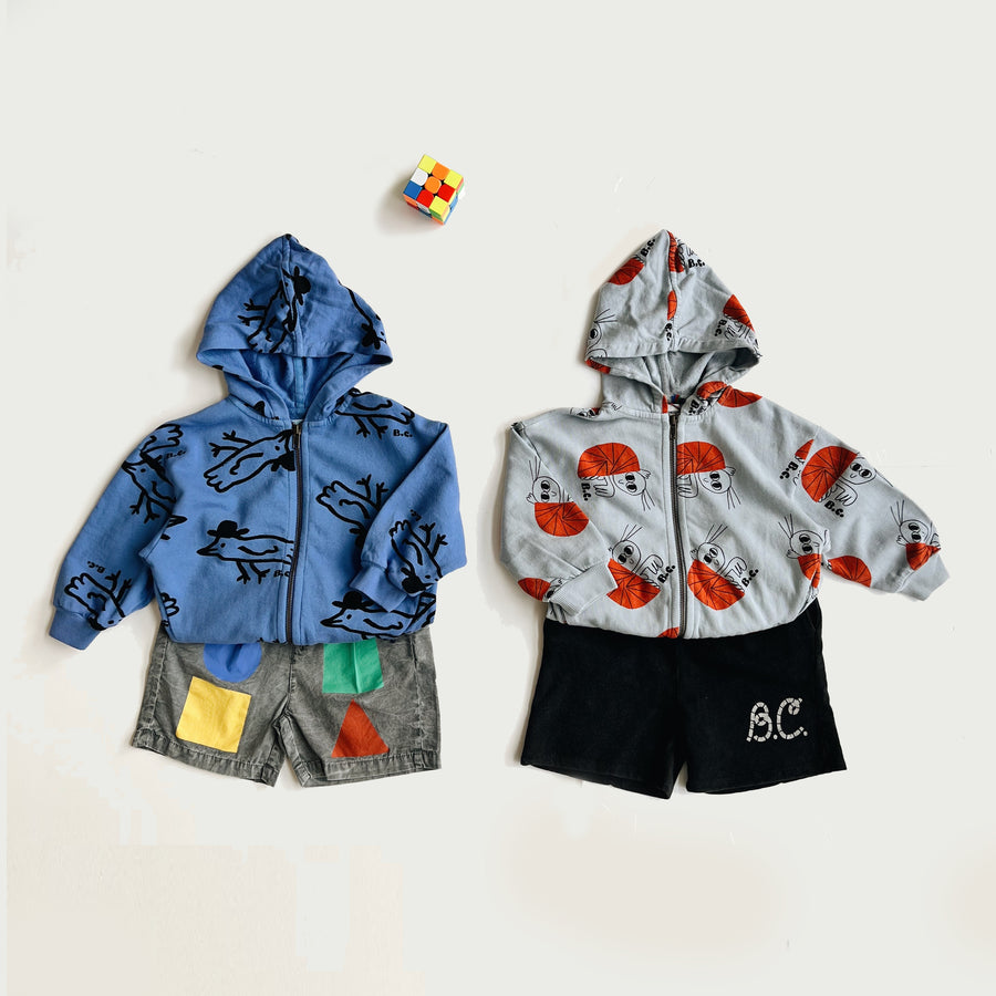 Bobo Choses :: Mr. Birdie Zipped Sweatshirt Navy Blue