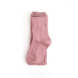 Little Stocking Co :: Dusty Rose Cable Knit Tights