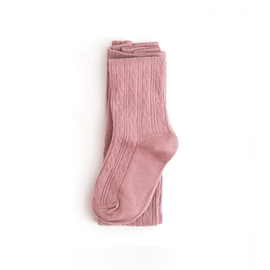 Little Stocking Co :: Dusty Rose Cable Knit Tights