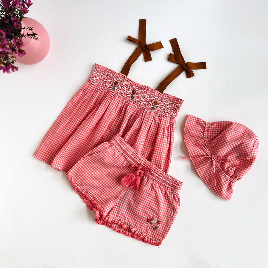 Emile Et Ida :: Pink Gingham Cotton Top