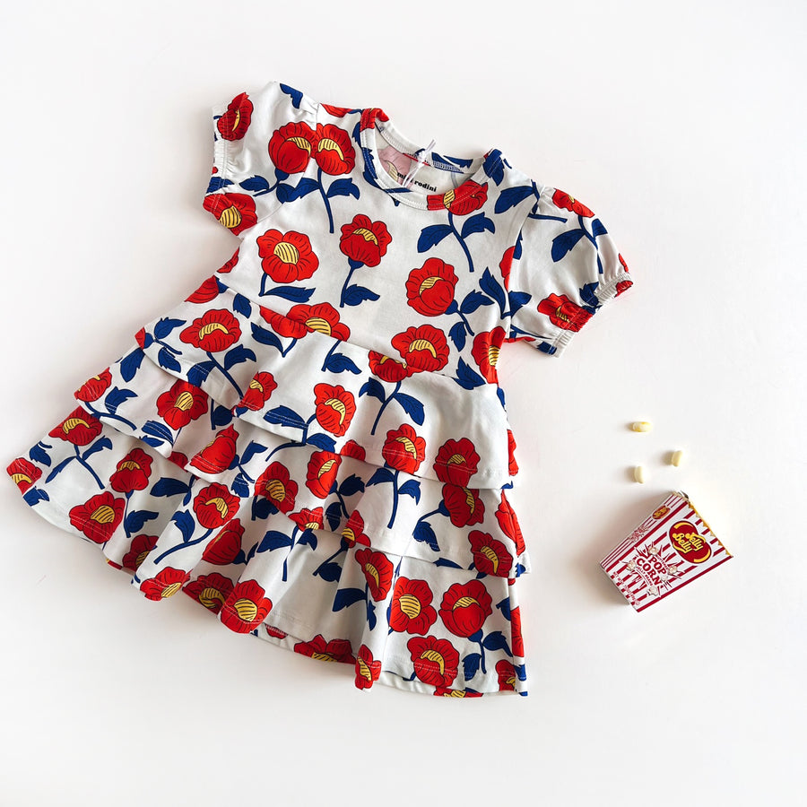 Mini Rodini :: Flower AOP SS Dress Red