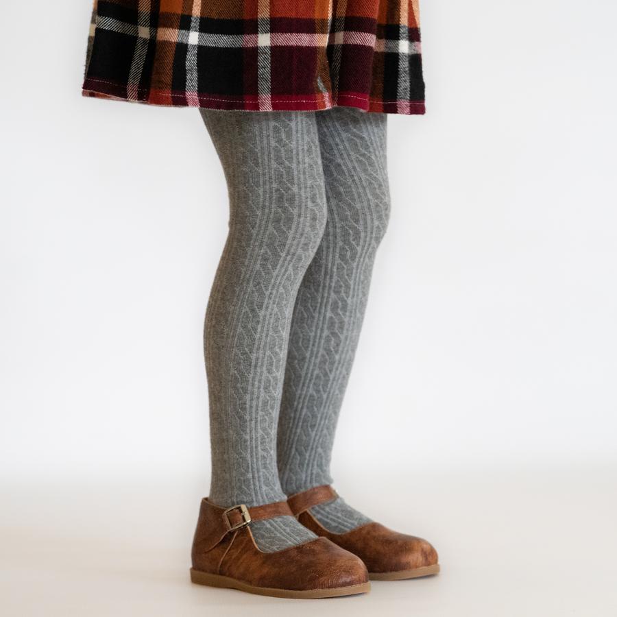 Little Stocking Co :: Grey Cable Knit Tights
