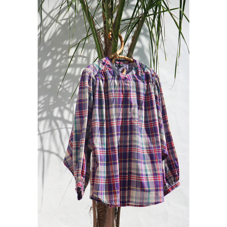 Bonjour Diary :: Women Blouse Purple Check – The Front Shop