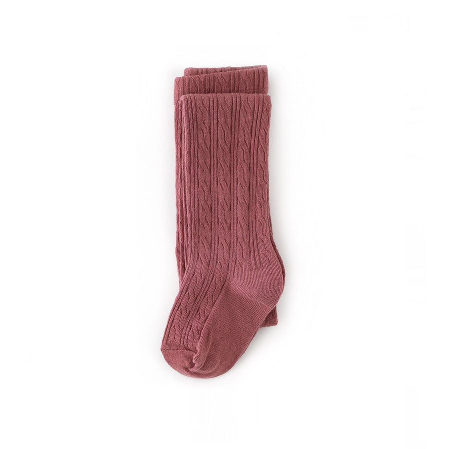 Little Stocking Co :: Mauve Rose Cable Knit Tights