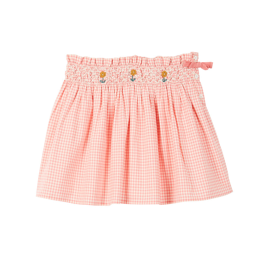 Emile Et Ida :: Pink Gingham Cotton Skirt