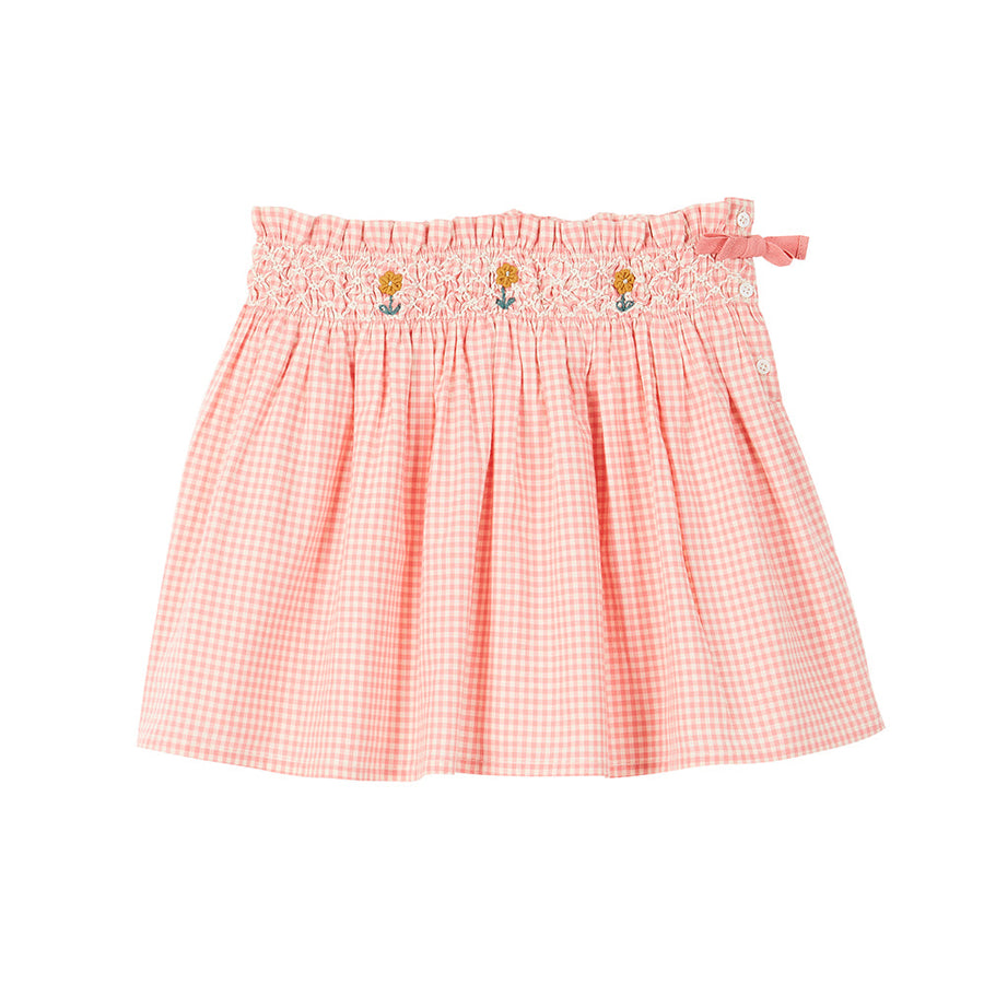 Emile Et Ida :: Pink Gingham Cotton Skirt